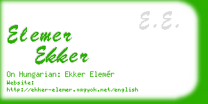 elemer ekker business card